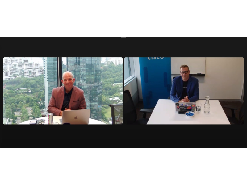 （從左至右）思科亞太、日本和大中華區總裁Dave West和Splunk亞太區高級副總裁暨總經理Simon Davies在2024年7月17日的線上媒體分享會分享思科與Splunk結合後的業務策略和解決方案整合。